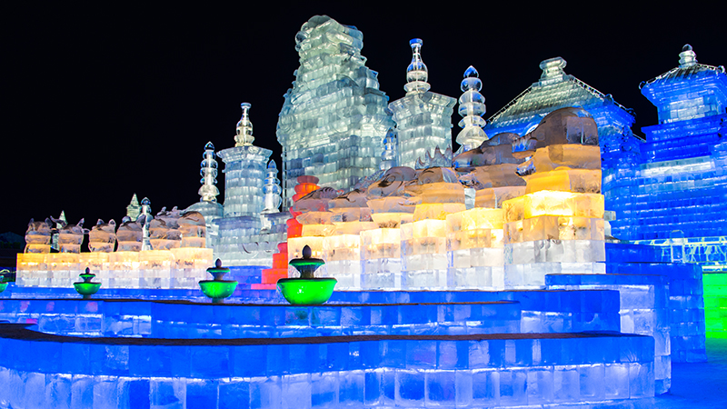Ice castle in Harbin Ice and Snow World