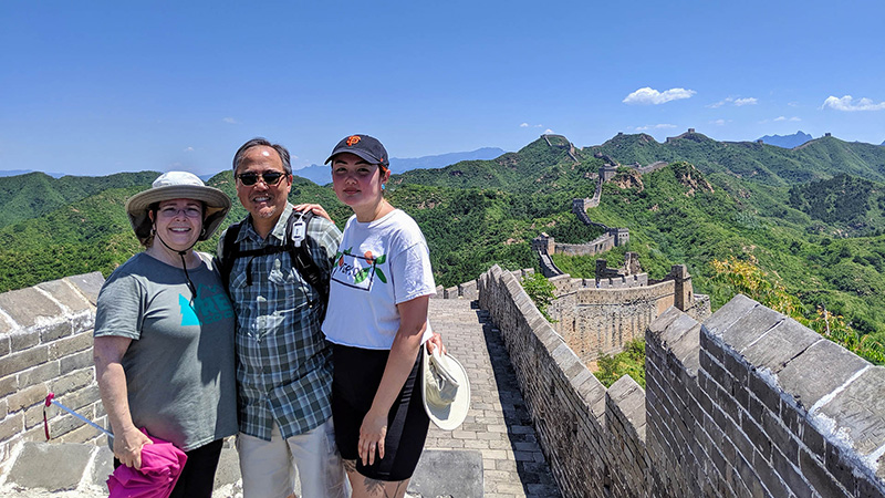 Our guests on the great wall of China