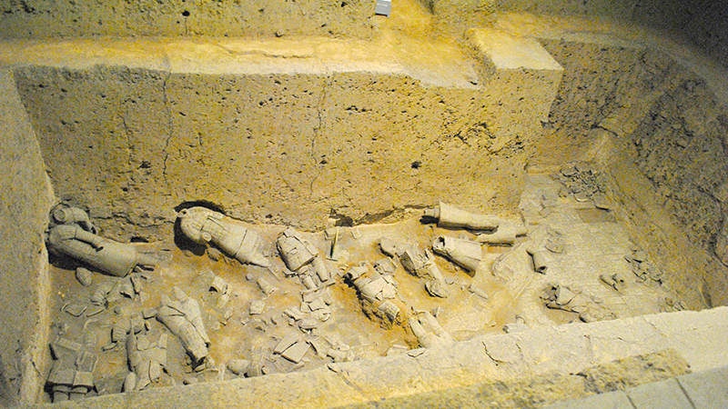 Pieces of the warriors were unearthed