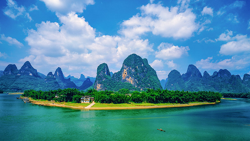 The Aerial View of Li River,Guilin