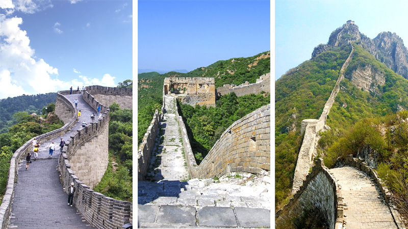 Different Sections of the Great Wall