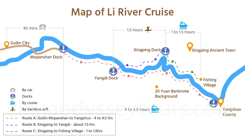 Map of Li River Cruises