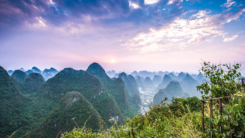 Endless karst mountains in Yangshuo