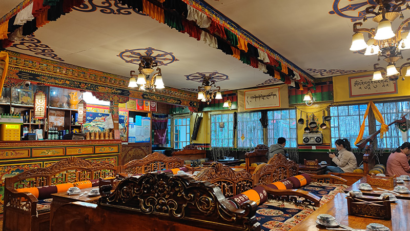 A local restaurant with Tibetan decoration