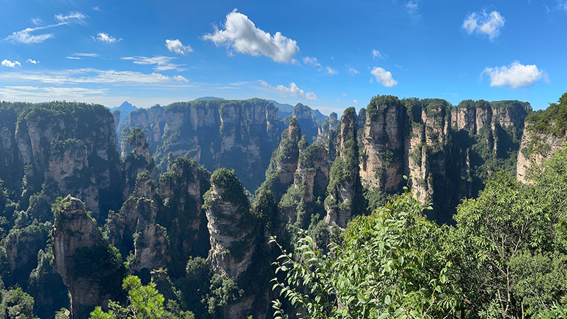 Clear blue sky in Zhangjiajie